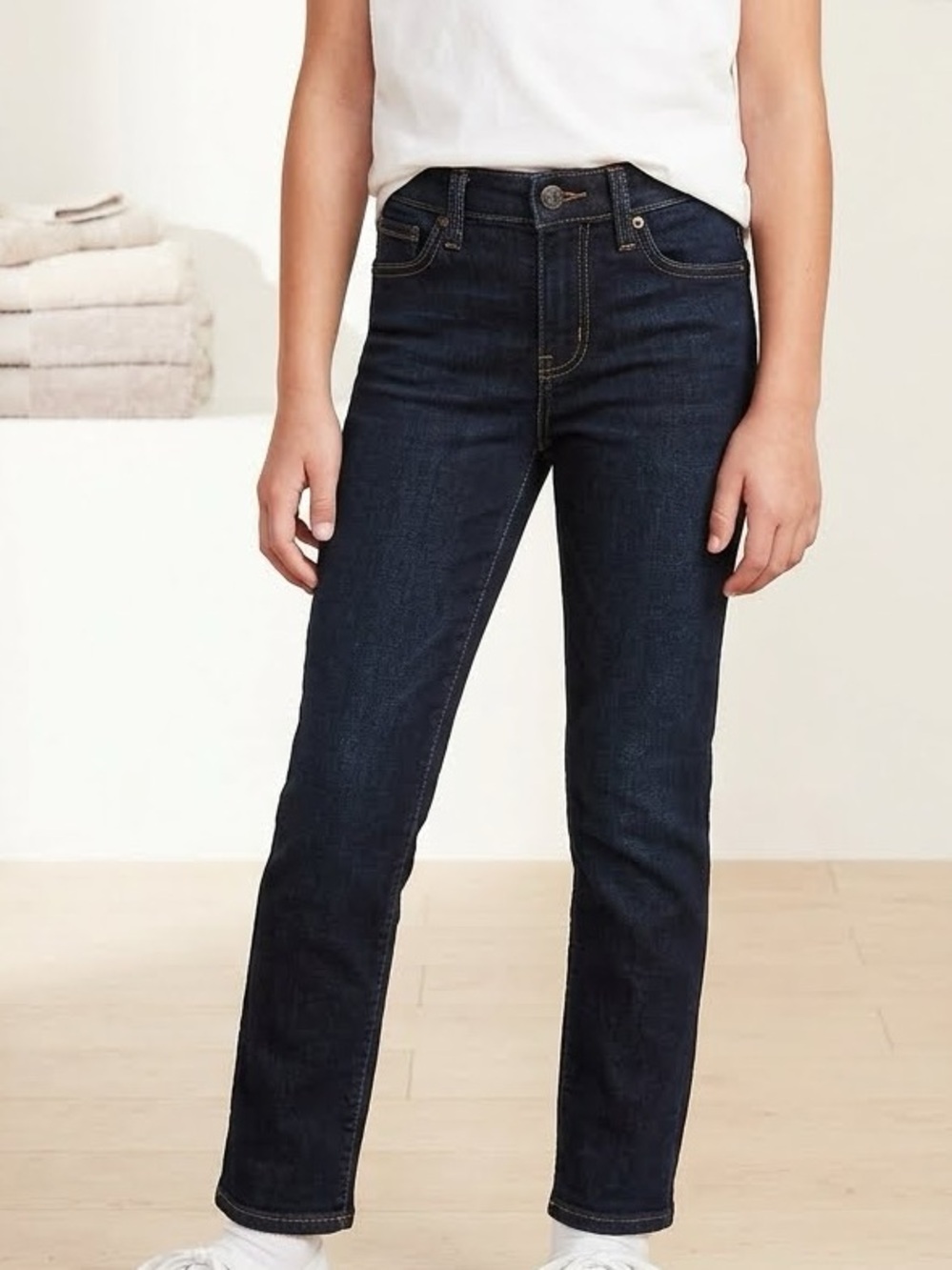 Old Navy Slim Dark Indigo Jeans with Contrast Stitching